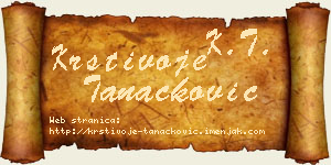 Krstivoje Tanacković vizit kartica